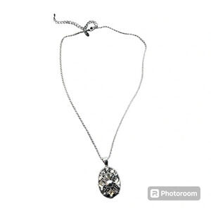 Premier Designs “Center Stage” 18" - 21" Necklace Hematite Pendant Retired